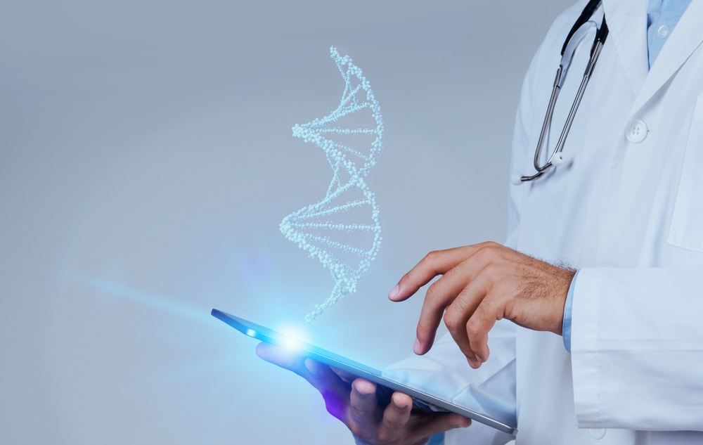 Close Up Shot Of Dedicated Doctor Uses Crispr And Augmented